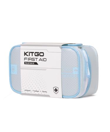 Kitgo Waterproof First Aid Kit Gift for Mother with Essential Emergency Medical Supplies Simple and Portable for Home Dorm Outdoor Car -Blue