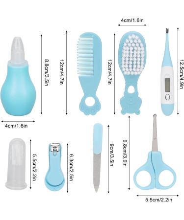 Baby Grooming Kit 8PCS - Healthcare & Grooming Set with Storage Bag - Blue - Buy Online on GoSupps.com