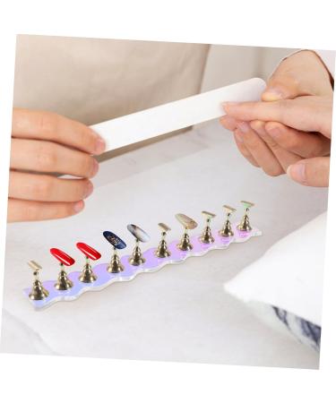 minkissy 1 Set Nail Tools Press on Artificial Nails Holder Artificial Nails Display Stand Nail Art Practice Stand Press on Nails Holder Press on Nails Stand Nail Stand Wave Aurora Metal - Buy Online on GoSupps.com