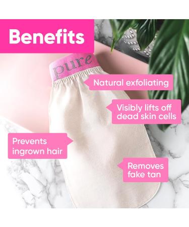 Ame Pure Exfoliating Glove for Body - Gentle Hammam Mitt - Chemical Peel Alternative - Premium Dead Skin Exfoliator - Buy Online on GoSupps.com