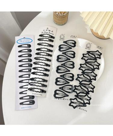 10/12PCS Black Snap Hair Clips Barrettes for Women Simple Sweet Headdress D3I0 Waterdrop Kid Accessorie Barrette Clips Hair - Buy Online on GoSupps.com