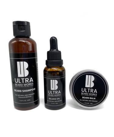 Ultra Beard Works Travel Beard Conditioner Kit - Beard Oil Balm Shampoo & Razor - Perfect for Grooming on the Go - Buy Online on GoSupps.com