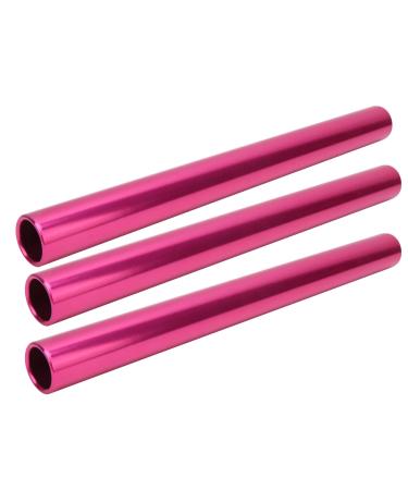 Kadimendium Smooth Surface WearResistant Relay Baton 3pcs Running Race Relay Baton,for Track and Field Sports Pink