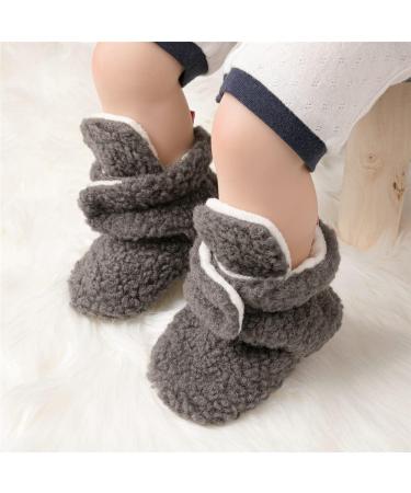 Sonsage Infant Snow Boots - Anti-Skid Sole Ankle Booties for Newborns | 6-12 Months | Winter Warm Crib Shoes (Deep Grey) - Buy Online on GoSupps.com