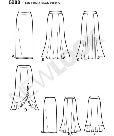 Simplicity 6288 Misses Pull-On Knit Skirts Pattern | Sizes 8-20 - Buy Online on GoSupps.com