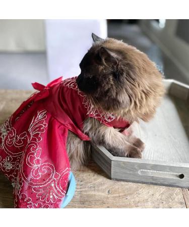 Delifur X-Large Red Dog Tutu Wedding Dress - Flower Princess Pet Costume for Spring & Summer Parties - Buy Online on GoSupps.com