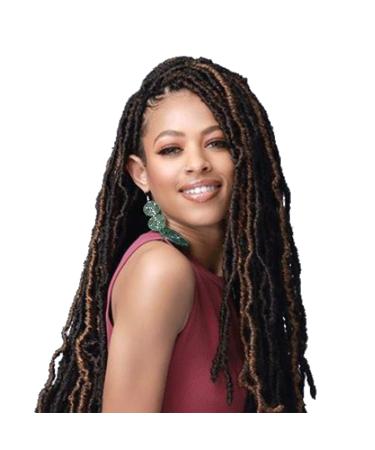 (6-PACK) Bobbi Boss Synthetic Hair Crochet Braids African Roots Braid Collection Nu Locs 24 (1B) 24 Inch (Pack of 6) 1B