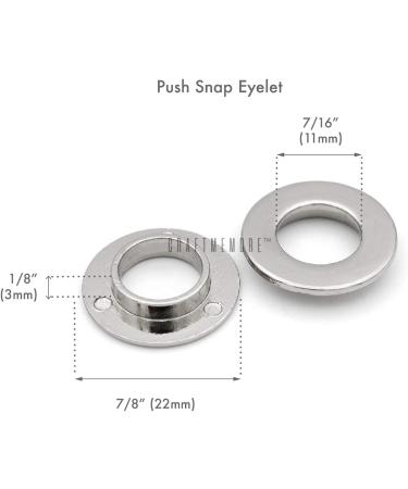 CRAFTMEMORE Metal Push Snap Together Grommet Flat Surface Snap Rings Eyelet O-Rings Purse Loop Easy Installation Pack of 4 (11mm (7/16")  Silver) 11mm (7/16") Silver - Buy Online on GoSupps.com