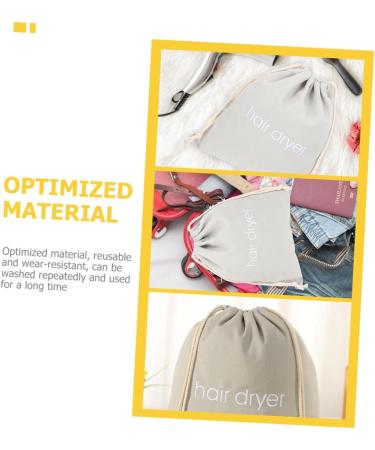 Healeved 16 Pcs Hair Dryer Storage Bag Straightener Travel Pouch Hair Dryer Bag Drawstring Light Grey Fabric - Buy Online on GoSupps.com