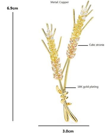 Pin Jewelry Gifts for Women Ladies Fashion Accessories Ladies Elegant Crystal Wheat Brooch Wheat Shape Party Banquet Brooch Brooches & Pins - Buy Online on GoSupps.com