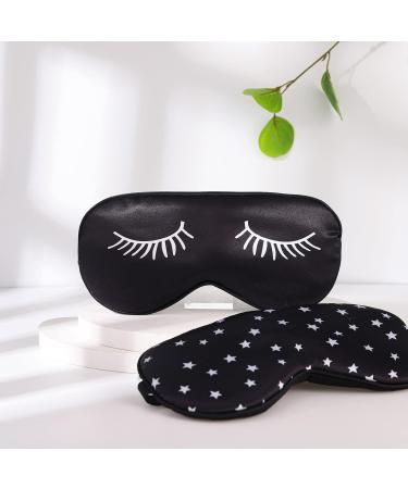 Fuyamp Silk Sleep Mask - 2 Pack Light Blocking Eye Masks for Men Women & Children | Adjustable & Soft Night Masks - Buy Online on GoSupps.com