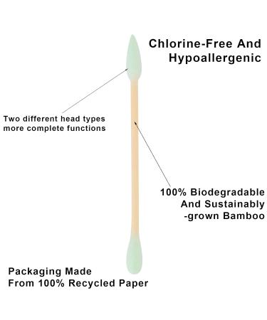 Natural Bamboo Cotton Swabs - Eco-Friendly Biodegradable Plastic-Free Ear Cleaning & Makeup Sticks (100 Pcs Green) - Buy Online on GoSupps.com