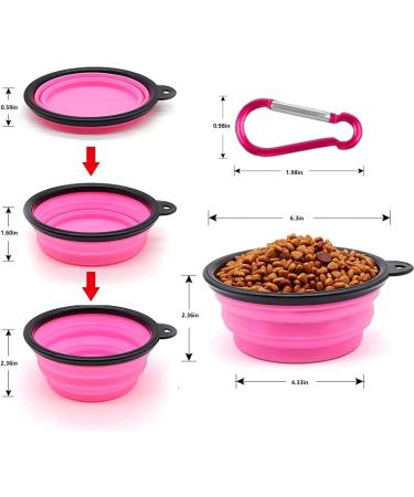 Coolon Collapsible Dog Bowl - Foldable Portable Water Bowl for Cats & Dogs 650ml Pink with Carabiners | Perfect for Travel - Buy Online on GoSupps.com