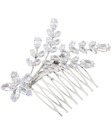 FRCOLOR bangs comb crystal hair combs bride hair comb wedding hair comb bridal hair comb decorative hair combs wedding headpiece for bride simple Miss aluminum alloy Comb