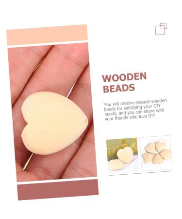 Ibasenice 250 Pcs Peach Herz Wooden Heart Beads & Spacer Pearls for DIY Jewelry Accessories - Unfinished Heart-Shaped Beads for Bracelets - Buy Online on GoSupps.com
