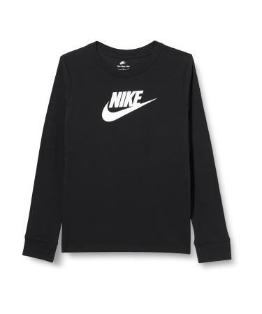 Nike Girls' Sportswear Basic Futura Long Sleeve Graphic T-Shirt Large Black