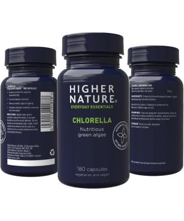 Higher Nature Chlorella 250mg - 180 Capsules: Green Superfood Supplement - Buy Online on GoSupps.com
