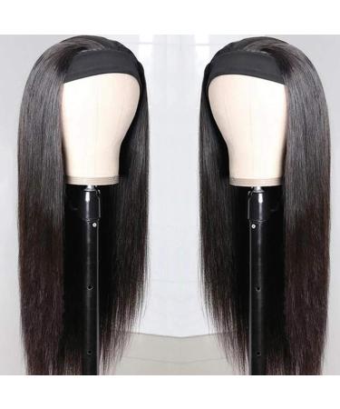 18 Inch Straight Human Hair Headband Wig for Black Women - Glueless, Brazilian Virgin Hair Machine Made Wig - Natural Black, 150% Density - Buy Online on GoSupps.com