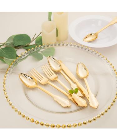 200 Pieces Gold Plastic Silverware Disposable - Elegant Gold Utensils for 50 Guests - Perfect for Weddings and Parties - Buy Online on GoSupps.com