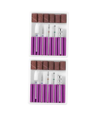 POPETPOP 2 Sets Drill Bits for Nails Nail Art Equipment Nail Bits Nail Polish Tools Manicure Drill Bits Nail Polish Accessories Gel Polish Remover Drill Bit Acrylic Purple Nail Drill 6.5x5.5cmx2pcs Purplex2pcs