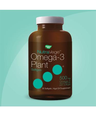 Nature's Way NutraVege Omega-3 Supplement | Vegan, Vegetarian | 500mg, 30 Count - Buy Online on GoSupps.com