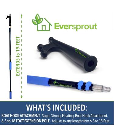 Eversprout Telescoping Boat Hook | Floats, Scratch-Resistant, Sturdy Design | Durable Lightweight 3-Stage Aluminum Pole | 12ft Reach for Boating Accessories - Buy Online on GoSupps.com