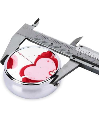 Little Red Heart Round Pill Box | 3 Compartment Portable Travel Organizer for Pills - Buy Online on GoSupps.com