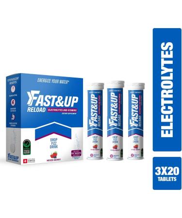 FAST&UP Reload - Instant Hydration & Electrolytes | 60 Effervescent Tablets (Mixed Berry) - Global Shipping Available - Buy Online on GoSupps.com