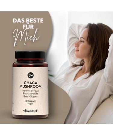  vitaoutlet Chaga Mushroom Capsules | 90 capsules | Vegan | Quality raw material from the wild collection | Inonotus obliquus | From our own production - Buy Online on GoSupps.com