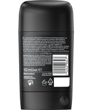  NIVEA MEN NIVEA MEN Black & White 48H Antiperspirant Stick for Men 50ml - Buy Online on GoSupps.com