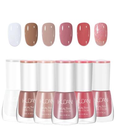 Nail Polish Nail Varnish - Quick Dry & Long Lasting Nail Varnish - Non-Toxic Water Based Holographic Nail Polish - (Nude Pink Red Color)