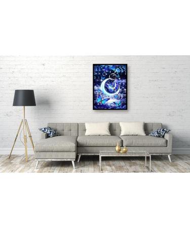 5D Moon Diamond Painting Kit for Adults - DIY Full Drill Butterfly Design - Gem Art and Crafts for Home Decor - 12X16 Inch Brown - Buy Online on GoSupps.com