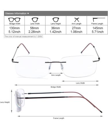 Randless Progressive Multifocal Reading Glasses for Men & Women - Titanium Alloy Spring Hinge Blue Light Filter 2.5x Intelligent Zoom Dual-Use - Buy Online on GoSupps.com