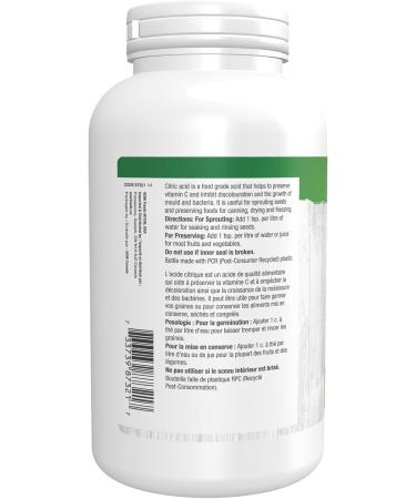 NOW Foods Citric Acid Sprouting Aid Great Substitute for Salt Preservative Found in Citrus Fruits 454 Gram - Buy Online on GoSupps.com