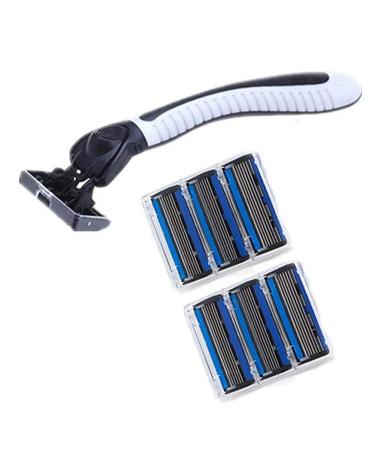 Buy Premium 6-Layer Stainless Steel Manual Razor with 6 Blades & Holder - Perfect for Smooth Shaving - Buy Online on GoSupps.com