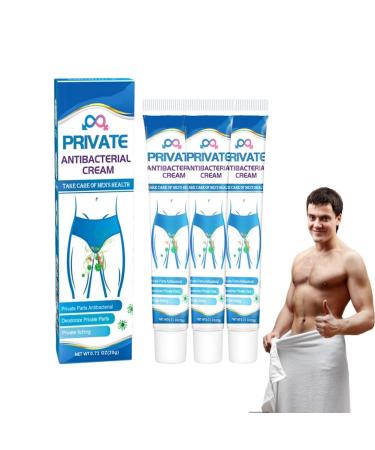 Private Antibacterial Cream Itch Relief Cream Antifungal Cream Men Private Parts for Fast Relieve Itching Skin Irritation Soothes Itching Redness & Soreness 20g (3Pcs)