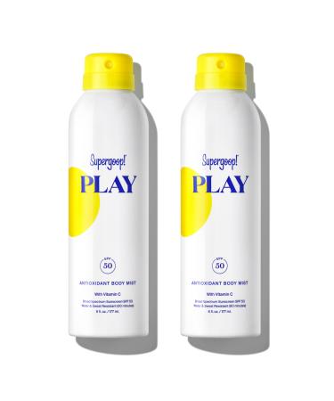 Supergoop! PLAY SPF 50 Antioxidant Body Mist w/ Vitamin C, 6 fl oz - 2 Pack - Reef-Friendly, Broad Spectrum Sunscreen Spray - Clean Ingredients for Sensitive Skin - Great for Active Days 6 Fl Oz (Pack of 2)