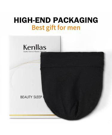 Kenllas Large Men's Winter Sleeping Bonnet - Adjustable Double Layer Silk Satin & Bamboo Cotton Cap for Dreadlock Braid Hair Care - Black - Buy Online on GoSupps.com