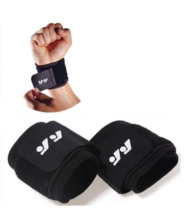 Ovyuzhen Wrist Compression Strap and Support Wrist Brace Sport Unisex One Size Adjustable for Fitness Weightlifting Tendonitis Carpal Tunnel Arthritis Wrist Pain Relief 2 Count (Pack of 1) White+Black/2pack