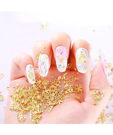 HUPOO Metal Nail Studs Kit - Silver/Rose Gold Star, Moon, Feather, Heart, Triangle, Square Rivet Gems - 3D Nail Art Jewelry Decoration (4 Boxes) - Buy Online on GoSupps.com