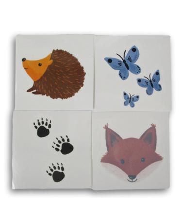 Animal Temporary Tattoos Set - Fox, Hedgehog, Paw Prints, Butterfly - Party Favors - Buy Online on GoSupps.com