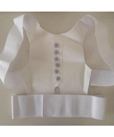 Posture Corrector Back Support Posture Correction Brace Belt Magnet Corrective Therapy Shoulder Straighter Men Women White L 75-85cm - Buy Online on GoSupps.com