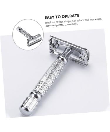 Minkissy Manual Hairdressing Razor for Men - Chrome-Plated Double-Sided Shaver & Holder | Premium Alloy Design | Ideal for Precision Shaving - Buy Online on GoSupps.com