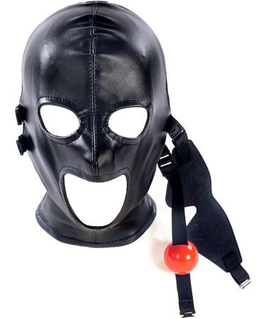THAT NIGHT Leather Hood Mask with Detachable Eye Mask - Bondage Headgear in Black - Buy Online on GoSupps.com