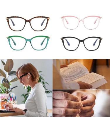 Stylish Large Cat Eye Reading Glasses for Women & Men - Flexible Blue Light Blocking Computer Readers 2.0x in Pink - Buy Online on GoSupps.com