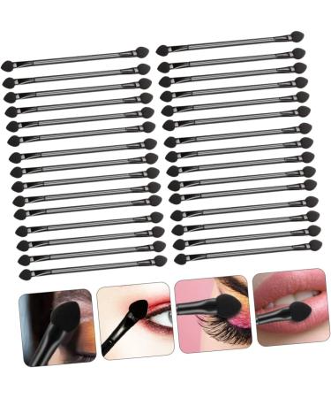 WOONEKY 30pcs Double Ended Eyeshadow Brush Dua Side Eyeshadow Brush Foam Makeup Brush Black Artificial Fiber - Buy Online on GoSupps.com