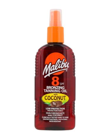Malibu Sun Tanning Oil SPF 8 water-repellent coconut scent 200 ml