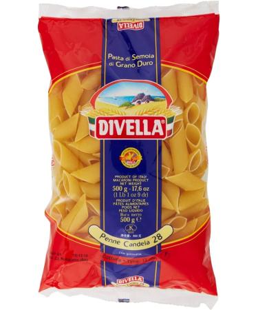 Italian Gourmet E.R. Divella Penne Candela No. 28 Hard Wheat Semolina Pasta 500 g + Italian Box Gourmet Polpa di Pomodoro 400 g