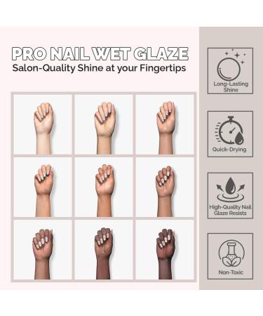 Pro Nail Wet Glaze - Clear Quick Dry Top Coat | Professional Salon Size 2.5 Oz | Best Nail Polish for Perfect Finish - Buy Online on GoSupps.com