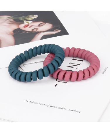 Jesslab Spiral Hair Ties - 10 Traceless Plastic Coil Ponytail Holders for Women & Girls | No-Damage Hair Accessories Color Sorted (#6) - Buy Online on GoSupps.com